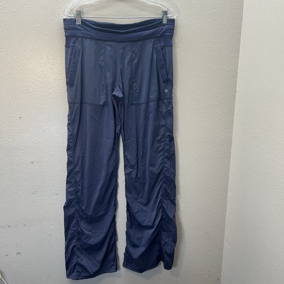 Lululemon Dance Studio Mid Rise Pants Baggy Womens 8 Blue Missing Drawstring - Picture 1 of 11
